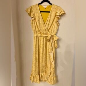 New without tags: Lauren Conrad yellow belted ruffle dress